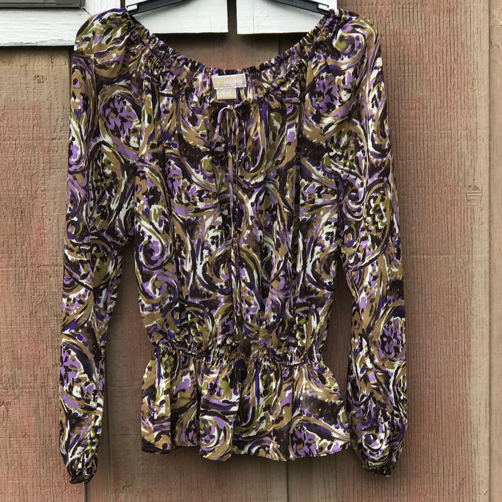 MICHAEL Michael Kors sheer peasant blouse
